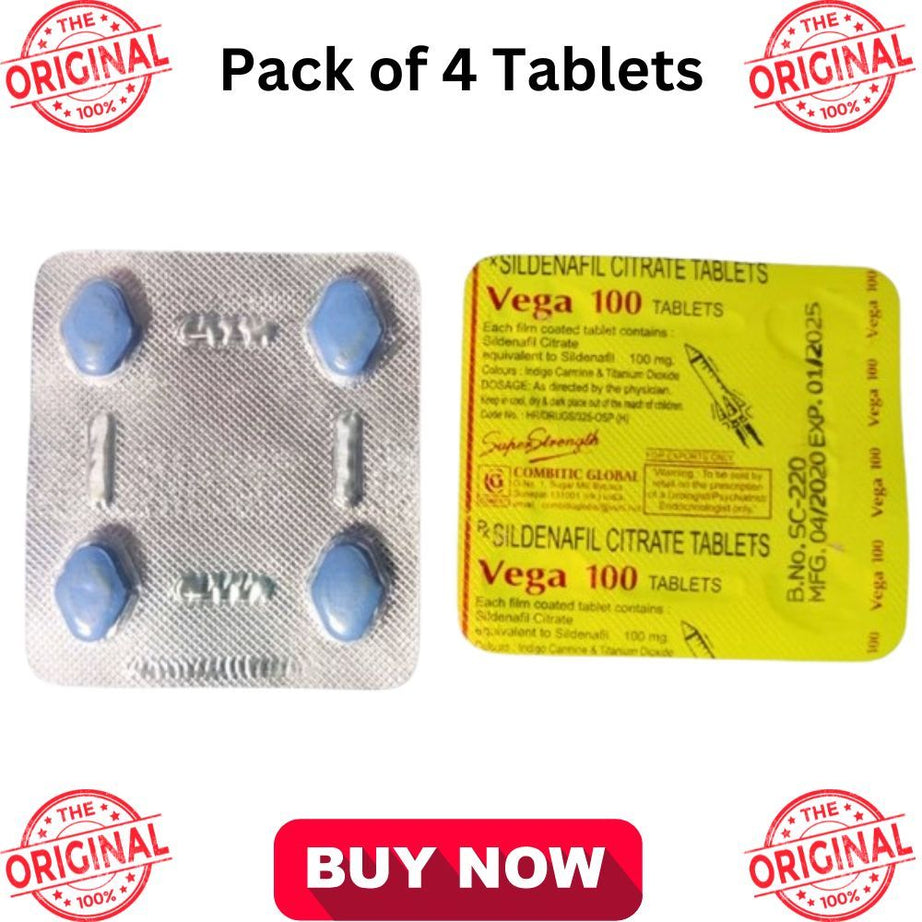 Indian 100 mg Vega Timing Delay Tablet For Men - 4 Tablet