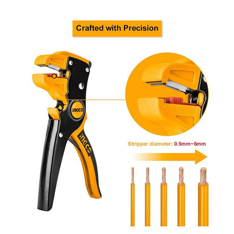 Ingco Wire Stripper Industrial 0.5-6mm Cable Strippers Crimping Plier Peeled Pliers Insulation Remover Cutter Plier Multi Hand Tools HWSP15608 - Oshi.pk - Buy & Sell Online