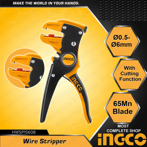 Ingco Wire Stripper Industrial 0.5-6mm Cable Strippers Crimping Plier Peeled Pliers Insulation Remover Cutter Plier Multi Hand Tools HWSP15608 - Oshi.pk - Buy & Sell Online