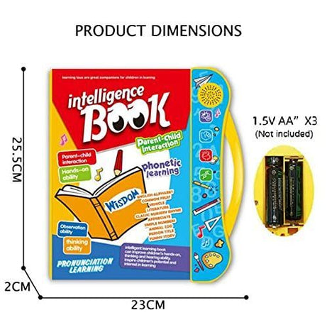 Interactive Children Book -ABC and 123 E-Learning Educational Kids Electronic Activity Notebook with Music for 3 + Year Kids,Toddlers Educational Toys