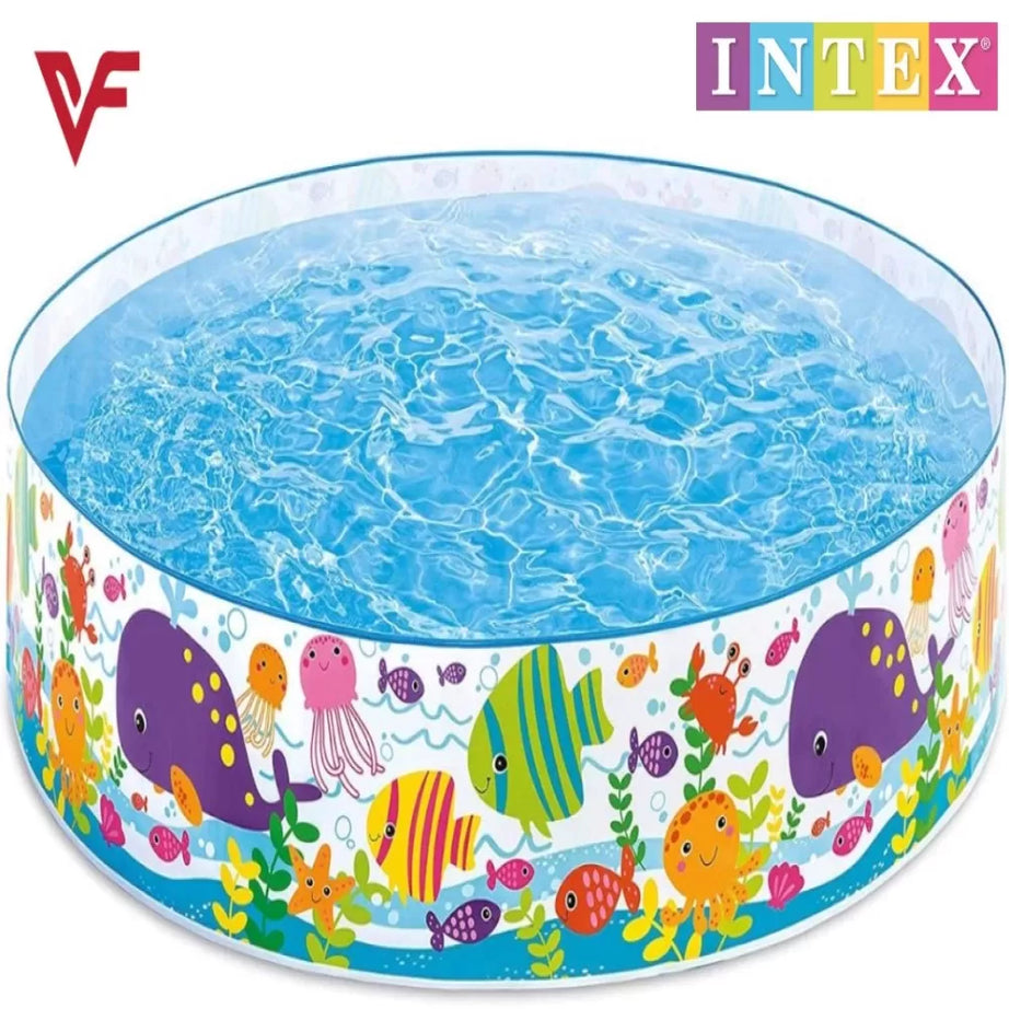 INTEX Snapset Pool 56452 6 FT X 15 IN Plastic Swimming Pool Vinyl kids Play Pool 6 Feet Big Round Swimming Pool Kids Play Pool Baby Pool Swiming