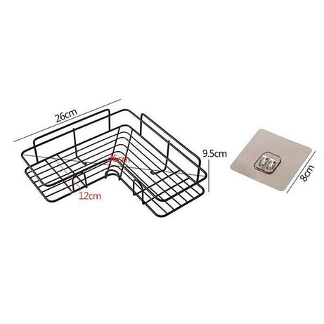 Iron Bathroom Shelf Shower Wall Mount Shampoo Storage Holder With Suction Cup No Drilling Kitchen Storage