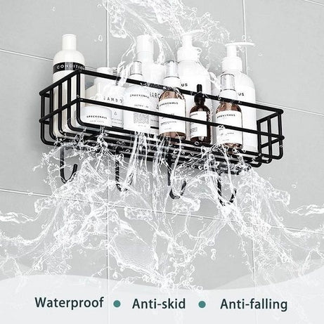 Iron Bathroom Shelf Wall-Mounted Storage Rack Wall Mounted Shampoo Holder Hanging Basket Bath Organizer - Oshi.pk - Buy & Sell Online
