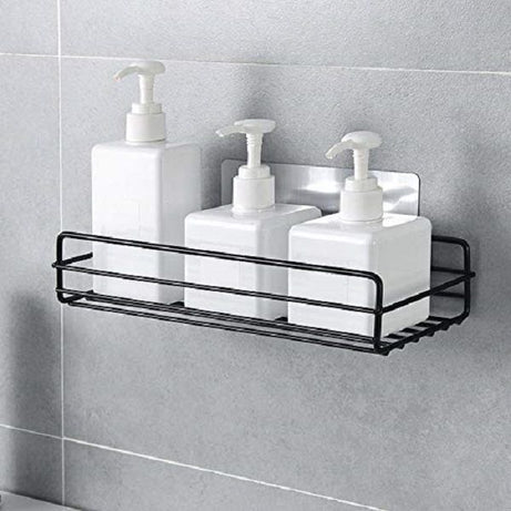 Iron Storage Rack Bathroom Kitchen Rack Shower Gel Shelf Self-adhesive Punch-free Wall Mounted Basket - Oshi.pk - Buy & Sell Online