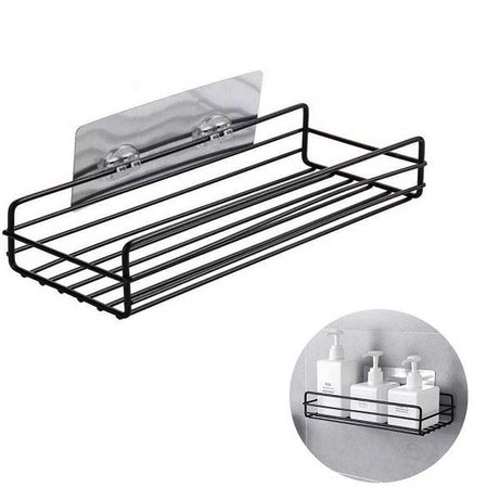 Iron Storage Rack Bathroom Kitchen Rack Shower Gel Shelf Self-adhesive Punch-free Wall Mounted Basket - Oshi.pk - Buy & Sell Online