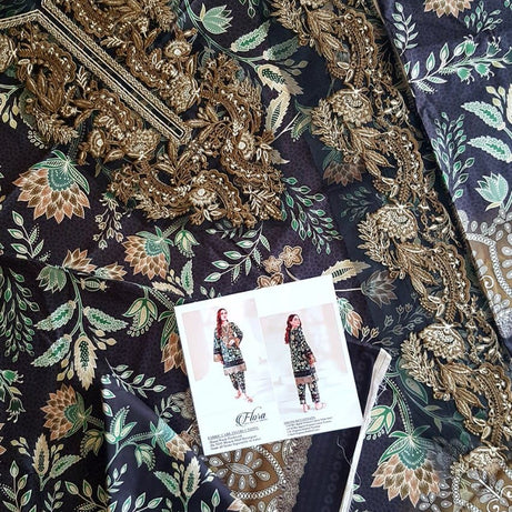 Jade Women Fashion Wear 2 PCS Women Unstitched Suit - Black - Oshi.pk - Buy & Sell Online