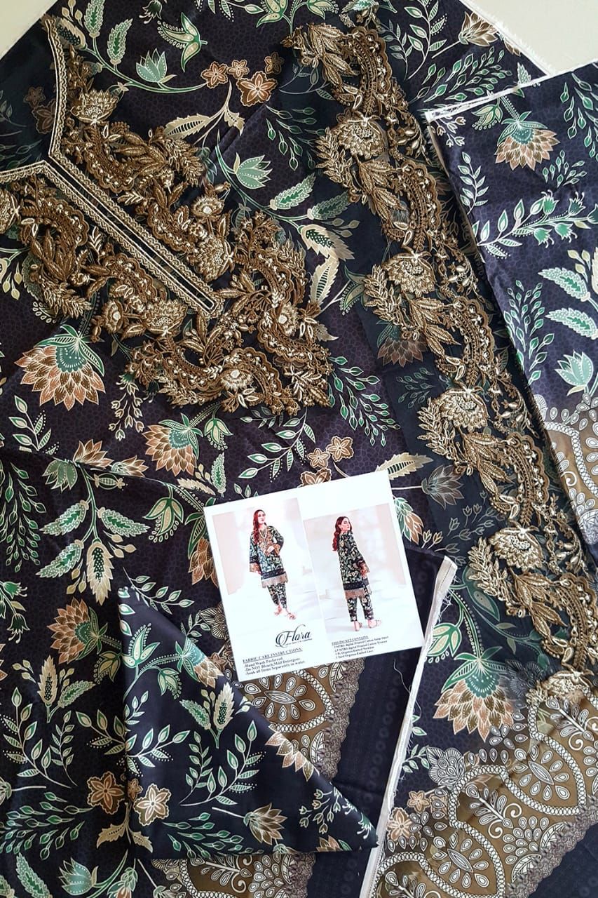 Jade Women Fashion Wear 2 PCS Women Unstitched Suit - Black - Oshi.pk - Buy & Sell Online