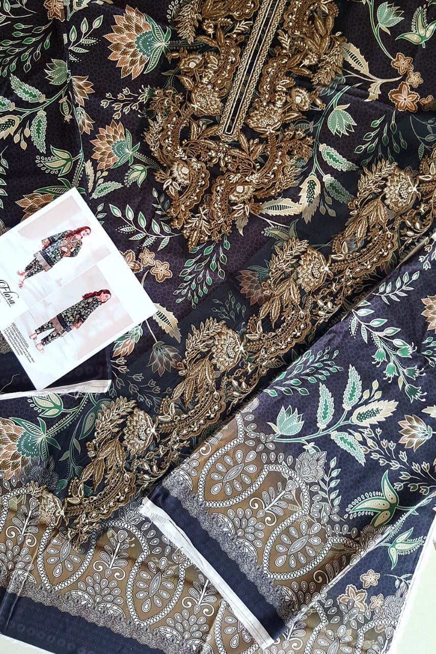 Jade Women Fashion Wear 2 PCS Women Unstitched Suit - Black - Oshi.pk - Buy & Sell Online