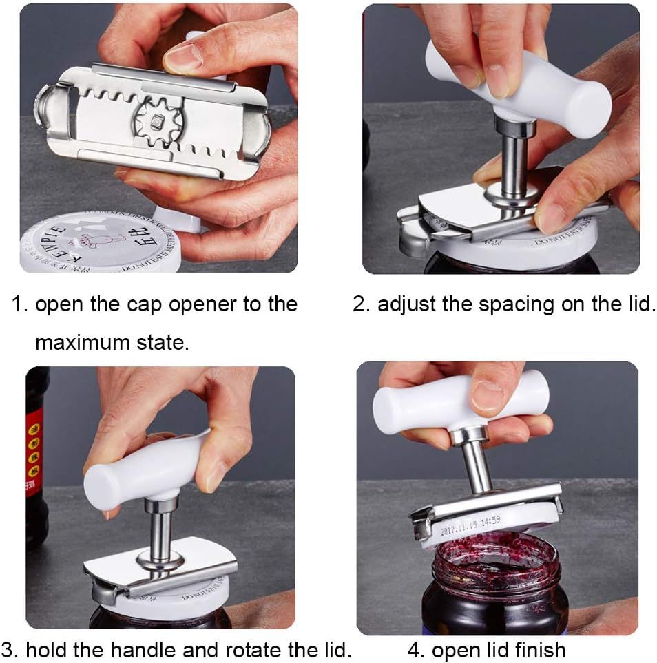 Jar Opener Multifunction Adjustable For 1-4 Inches Bottle Can, Stainless Steel Lids Off Jar Opener Jar Lid Remover Gripper Quick Opening For Cooking - Oshi.pk - Buy & Sell Online