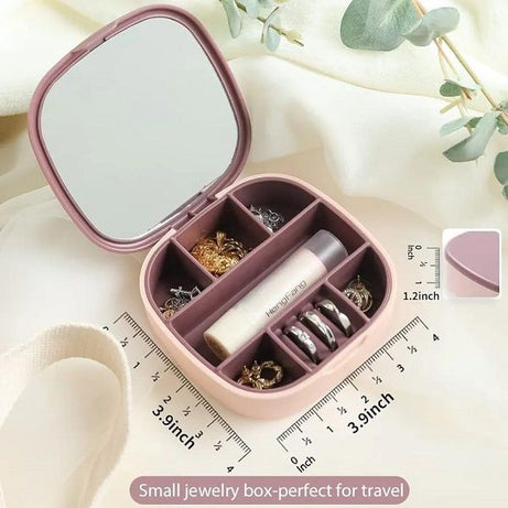 Jewelry Box Mini Portable Storage with Mirror Stress resistance - Oshi.pk - Buy & Sell Online
