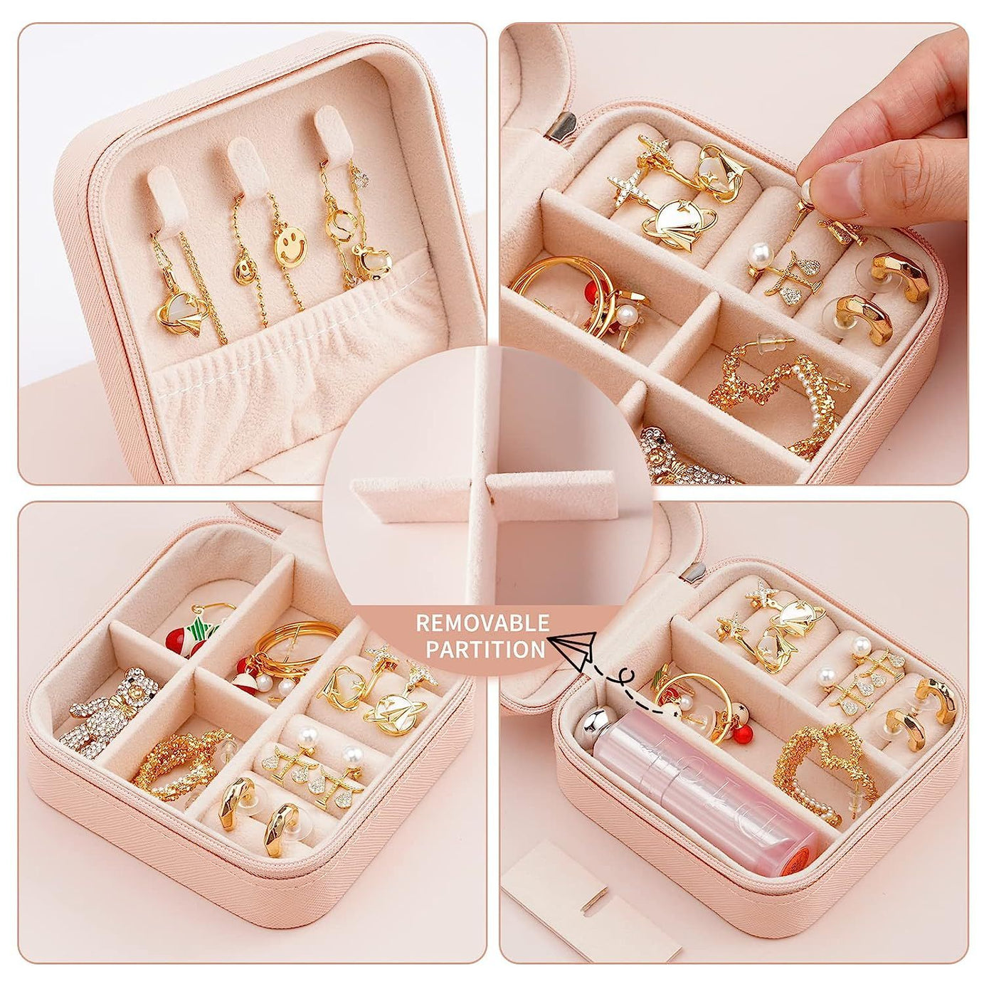 Jewelry Organizer Box for Travelling Leather Box Hair Accessories PU Leather Small Jewelry Box, Travel Portable Jewelry Case for Ring Pendant Earring - Oshi.pk - Buy & Sell Online