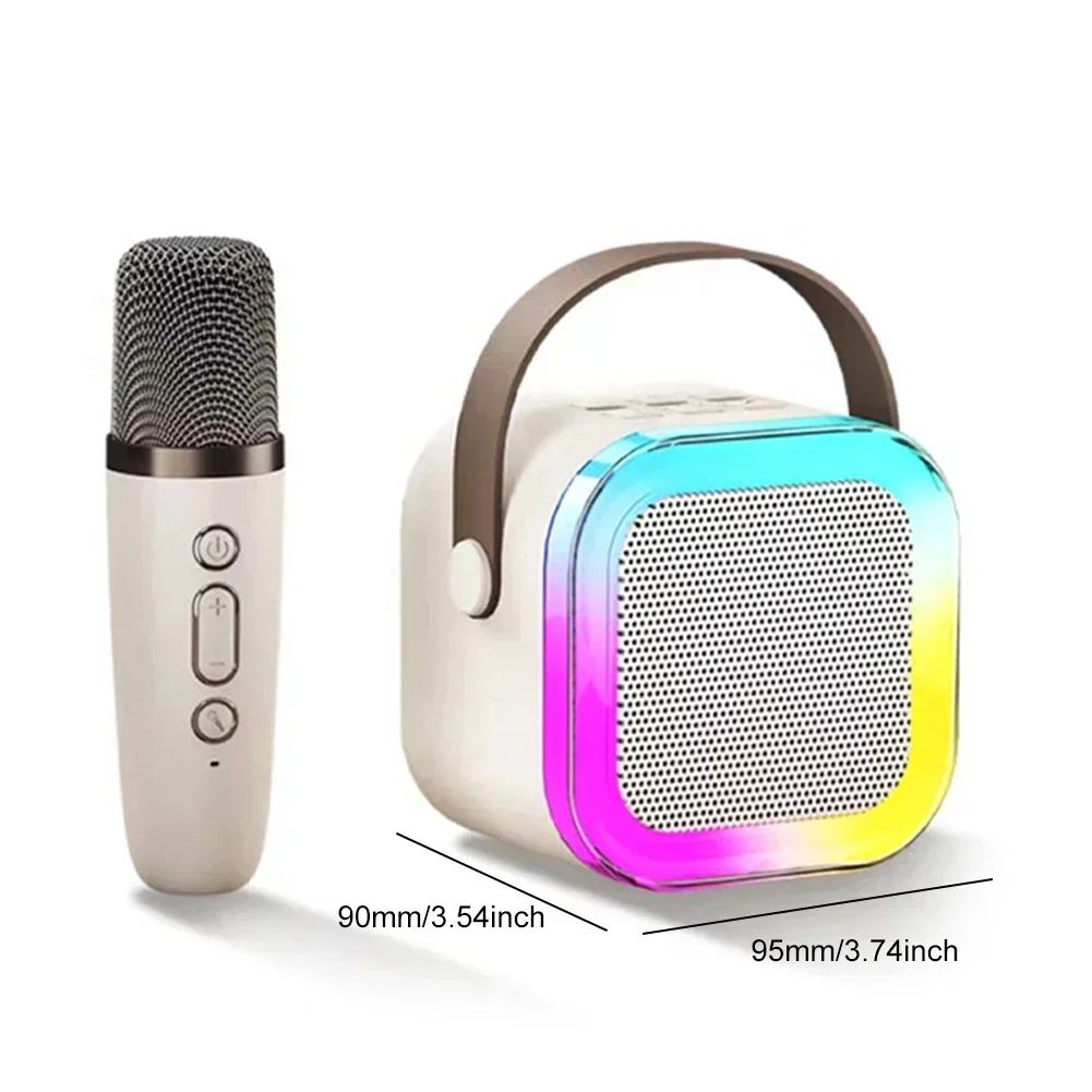 K12 Dual Microphone Karaoke Bluetooth Speaker RGB Light Two 5W Speakers Sound Subwoofer Boombox Support Multiple Input Modes - Oshi.pk - Buy & Sell Online