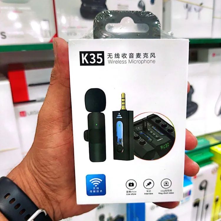 K35 Wireless MicroPhone 3.5MM JACK K35 Lavalier True Wireless Single Microphone - Oshi.pk - Buy & Sell Online