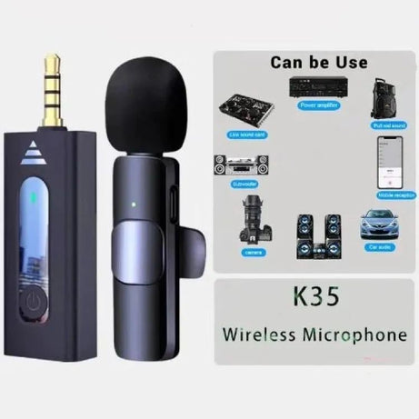 K35 Wireless MicroPhone 3.5MM JACK K35 Lavalier True Wireless Single Microphone - Oshi.pk - Buy & Sell Online