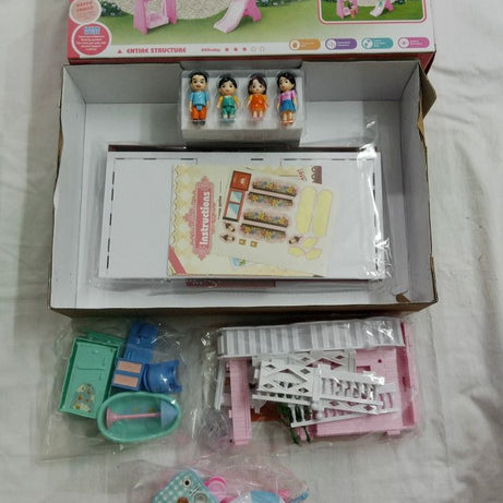 Kaibao Villa - Funny Play house- DIY - Light - 4 mini Dolls - Mini Accessories - Oshi.pk - Buy & Sell Online