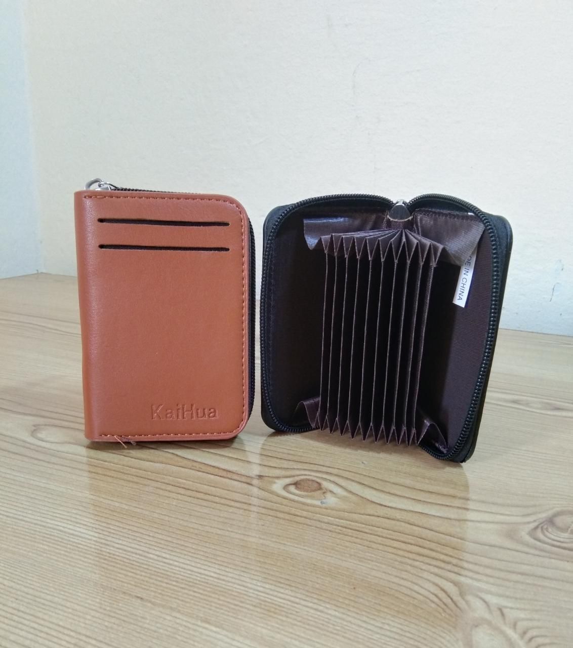 KaiHua PU Leather Men Card Holder Zipper Wallet With 13 Card Slots Casual Blocking Cards Bag - Oshi.pk - Buy & Sell Online