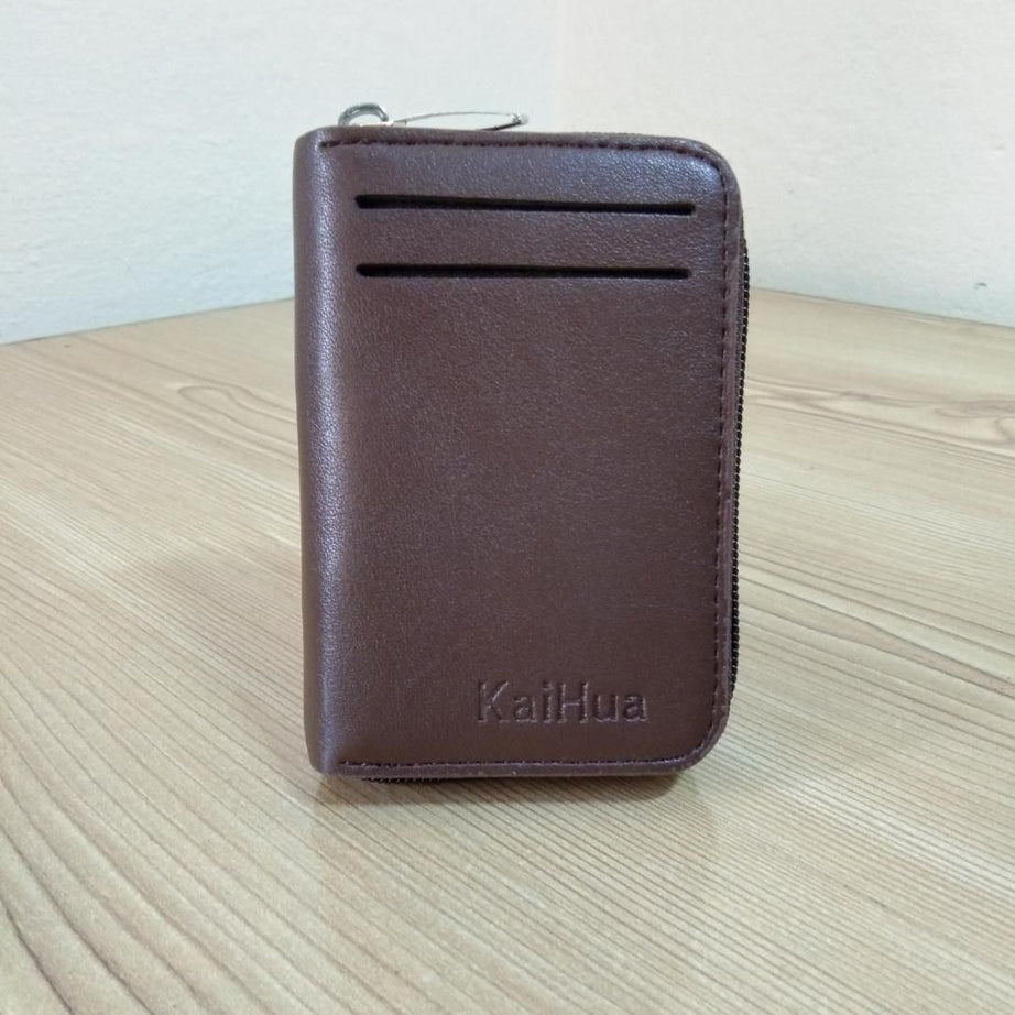 KaiHua PU Leather Men Card Holder Zipper Wallet With 13 Card Slots Casual Blocking Cards Bag - Oshi.pk - Buy & Sell Online