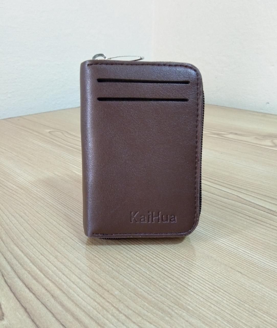 KaiHua PU Leather Men Card Holder Zipper Wallet With 13 Card Slots Casual Blocking Cards Bag - Oshi.pk - Buy & Sell Online