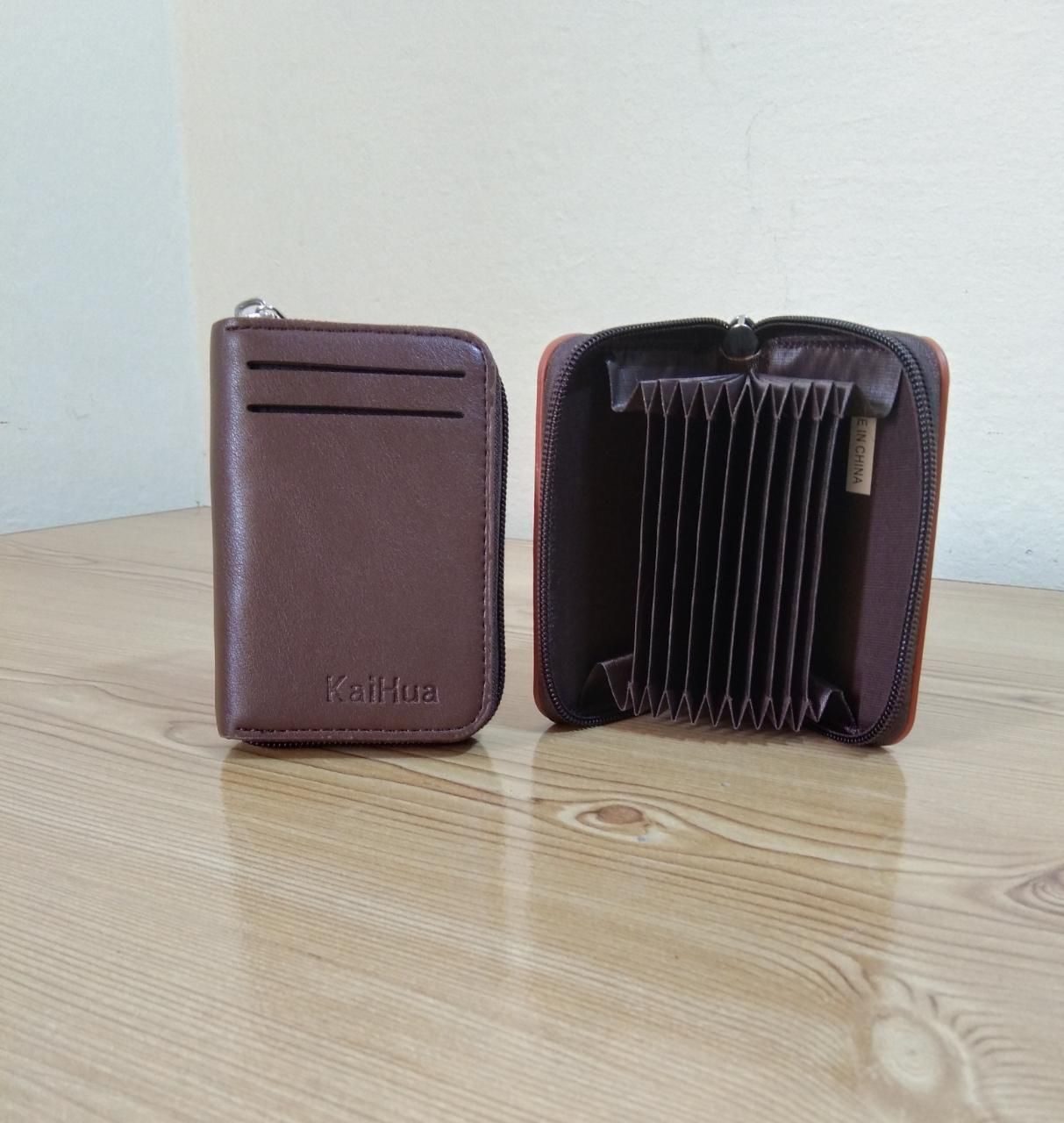 KaiHua PU Leather Men Card Holder Zipper Wallet With 13 Card Slots Casual Blocking Cards Bag - Oshi.pk - Buy & Sell Online