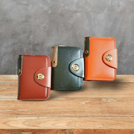 KaiHua Style Men's PU Leather Bifold ID Card Holder Bifold Zipper Purse Men Wallet - Oshi.pk - Buy & Sell Online