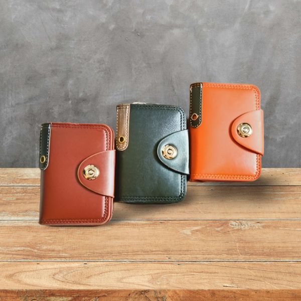 KaiHua Style Men's PU Leather Bifold ID Card Holder Bifold Zipper Purse Men Wallet - Oshi.pk - Buy & Sell Online