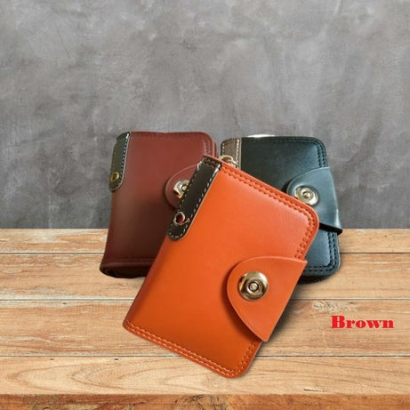 KaiHua Style Men's PU Leather Bifold ID Card Holder Bifold Zipper Purse Men Wallet - Oshi.pk - Buy & Sell Online