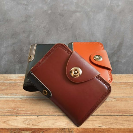 KaiHua Style Men's PU Leather Bifold ID Card Holder Bifold Zipper Purse Men Wallet - Oshi.pk - Buy & Sell Online