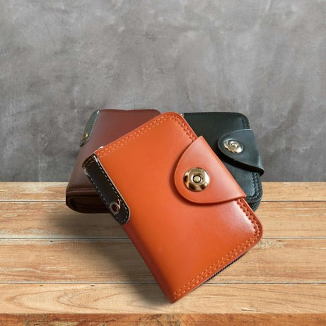 KaiHua Style Men's PU Leather Bifold ID Card Holder Bifold Zipper Purse Men Wallet - Oshi.pk - Buy & Sell Online