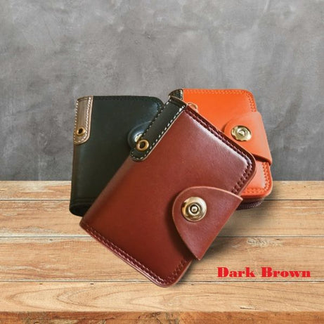 KaiHua Style Men's PU Leather Bifold ID Card Holder Bifold Zipper Purse Men Wallet - Oshi.pk - Buy & Sell Online