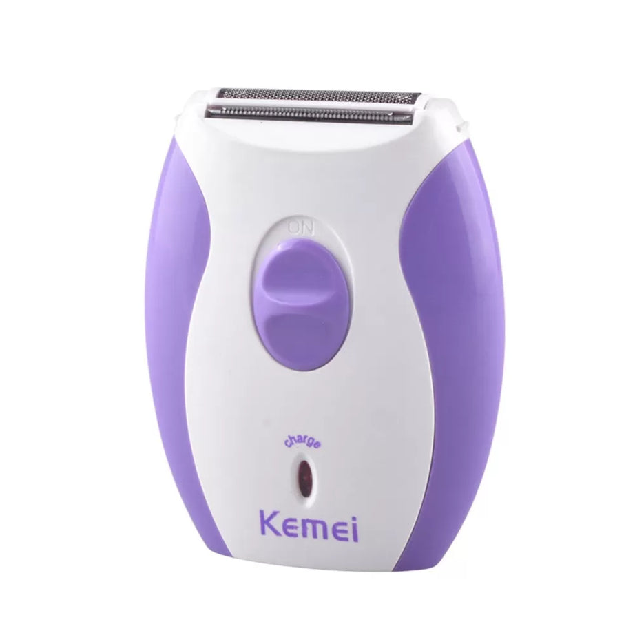 Kemei KM - 280R Mini Rechargeable Hair Remover Shaver - White and Purple EU Plug