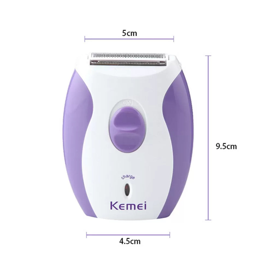 Kemei KM - 280R Mini Rechargeable Hair Remover Shaver - White and Purple EU Plug