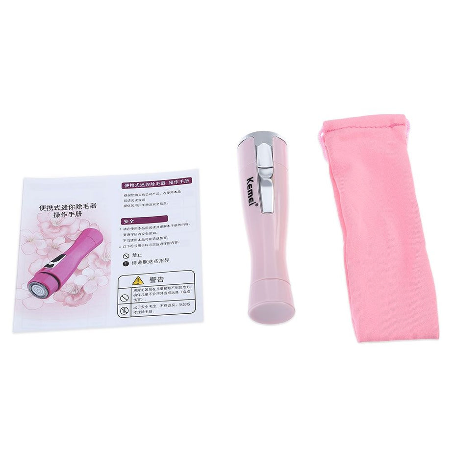 Kemei KM-1012 Mini Lady Epilator Electric Shaver Women Hair Remover Portable Depilatory Female Razor Shaver Travel Essentials - Oshi.pk - Buy & Sell Online