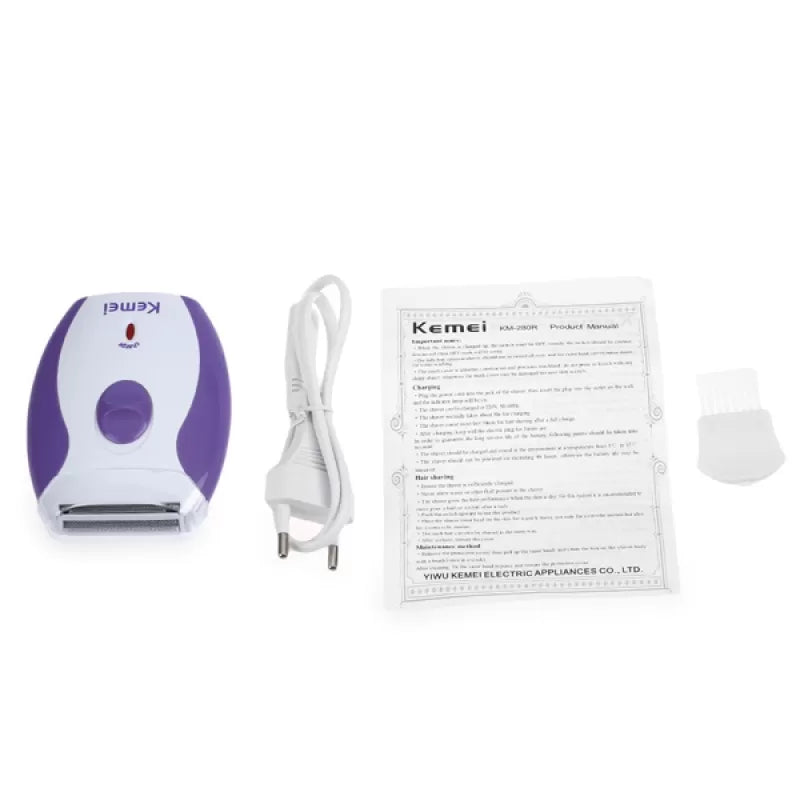 Kemei KM-280R Electric Hair Remover Shaver Mini Rechargeable Twin Blades Body Face Bikini Underarm Shaving Razor for Women - Oshi.pk - Buy & Sell Online