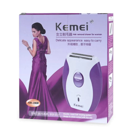 Kemei KM-280R Electric Hair Remover Shaver Mini Rechargeable Twin Blades Body Face Bikini Underarm Shaving Razor for Women - Oshi.pk - Buy & Sell Online