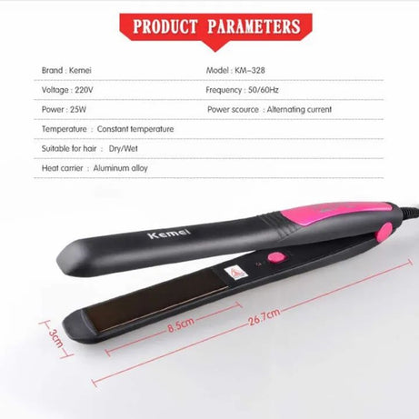 Kemei KM-328 Professional Hair Straightener Slim Plate - Oshi.pk - Buy & Sell Online