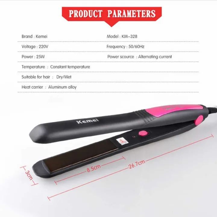 Kemei KM-328 Professional Hair Straightener Slim Plate - Oshi.pk - Buy & Sell Online