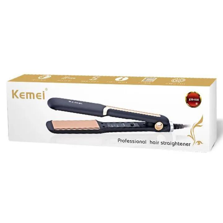 KEMEI KM-458 Professional Electric Hair Straightener Iron Styler New Electronic Hairstyling Tool Best Beauty Set Rod For Women Portable Ceramic Fast - Oshi.pk - Buy & Sell Online