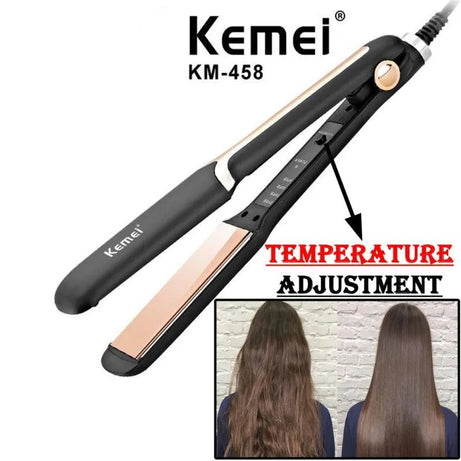 KEMEI KM-458 Professional Electric Hair Straightener Iron Styler New Electronic Hairstyling Tool Best Beauty Set Rod For Women Portable Ceramic Fast - Oshi.pk - Buy & Sell Online