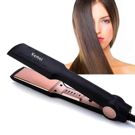 Kemei Km-470 - Professional Hair Straightener - km 470 - Black Titanium Golden Plate with digital temperature control Straightner - Oshi.pk - Buy & Sell Online