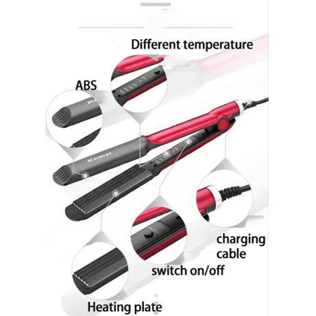 Kemei km-533- Professional Hair Crimper wide plate instant heating temperature control - Oshi.pk - Buy & Sell Online