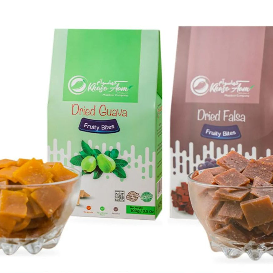 Khaso Aam Dry Guava & Dry Falsa Combo Dry Leather Dry Fruit 100 Gram 100% Natural Dried Fruit Candy Premium Guava Fruit Bar, Falsa Candy Guawa Toffee - Oshi.pk - Buy & Sell Online