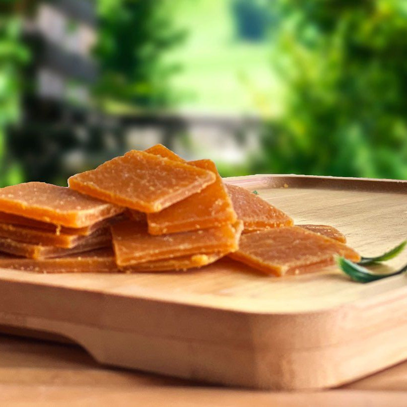 Khaso Aam Mango Chaunsa Flavor 100 Gm, 100% Natural Dried Mango Fruit Candy Premium Mango Fruit Bar, Aam Papad Mango Pulp Jelly Fruit Bites - Oshi.pk - Buy & Sell Online