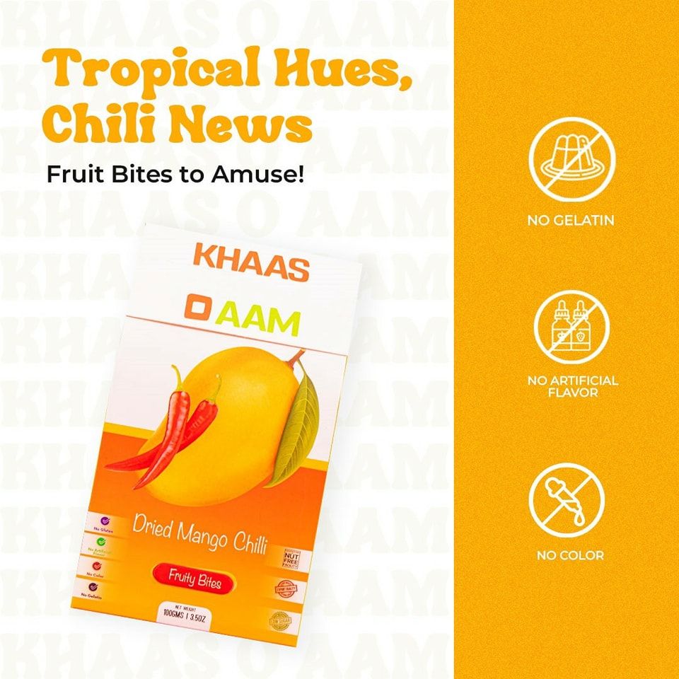 Khaso Aam Mango Chilli Flavor 500 Gm, 100% Natural Dried Chilli Mango Fruit Candy Premium Mango Fruit Bar, Aam Papad Mango Pulp Jelly Fruit Bites - Oshi.pk - Buy & Sell Online