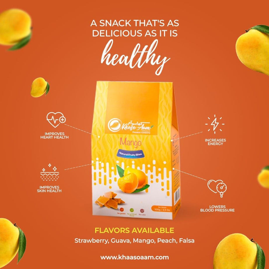 Khaso Aam Mango Langra Flavor 200 Gm, 100% Natural Dried Mango Fruit Candy Premium Mango Fruit Bar, Aam Papad Mango Pulp Jelly Fruit Bites - Oshi.pk - Buy & Sell Online