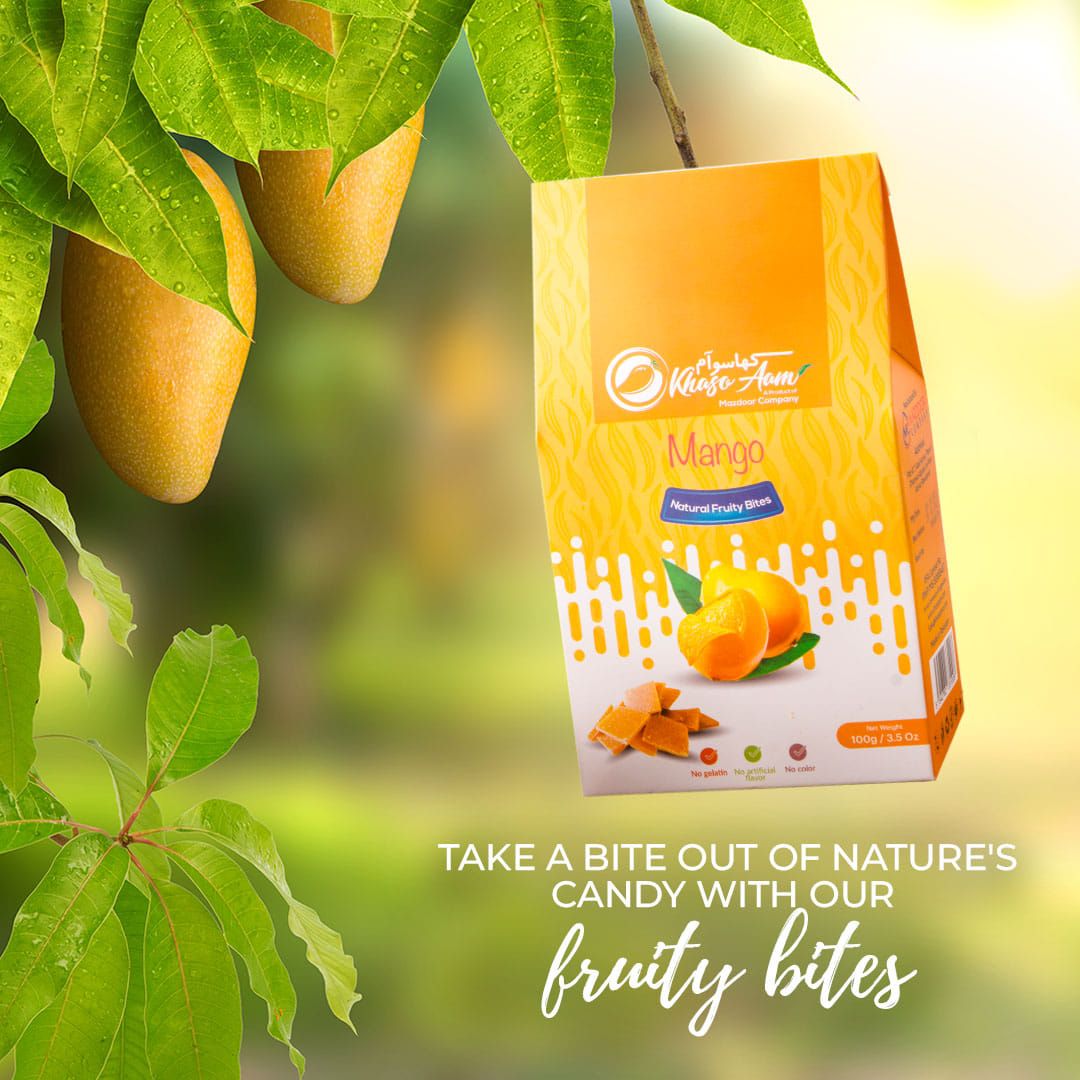 Khaso Aam Mango Langra Flavor 200 Gm, 100% Natural Dried Mango Fruit Candy Premium Mango Fruit Bar, Aam Papad Mango Pulp Jelly Fruit Bites - Oshi.pk - Buy & Sell Online