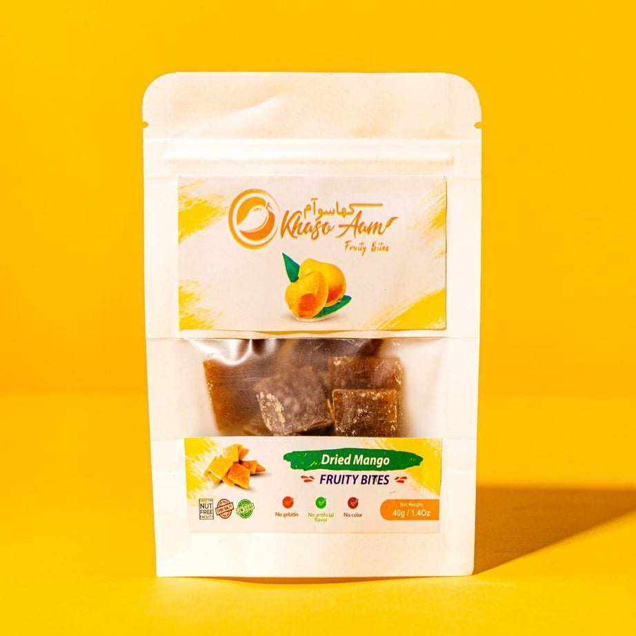Khaso Aam Mango Langra Flavor 40 Gram, 100% Natural Dried Mango Fruit Candy | Premium Mango Fruit Bar, Aam Papad Mango Candy Toffee Mango Pulp Jelly - Oshi.pk - Buy & Sell Online