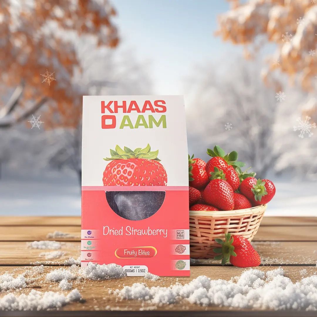 Khaso Aam Strawberry 100Gm With Tester Mango Chilli 40gm 100% Natural Dried Straw berry Fruit Candy | KhasoAam Premium Strawbery Fruit Bar, Aam Papad - Oshi.pk - Buy & Sell Online