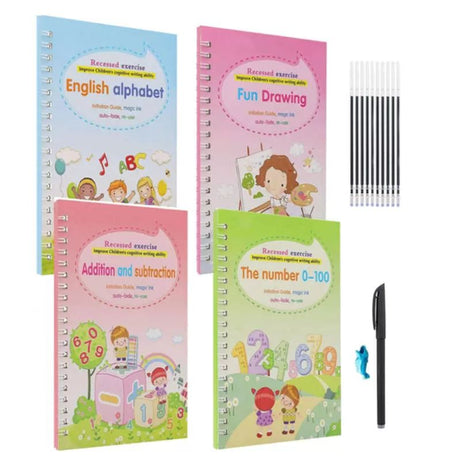 Kids Magic Practice Book For Learning & Growth (4 Books + 1 Pen + 1 Grip + 10 Refill) - Oshi.pk - Buy & Sell Online