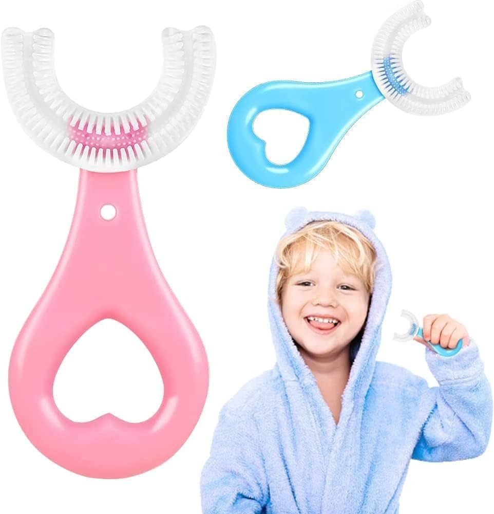 Kids U Shaped Toothbrush 360 Degrees Toddler Toothbrush Soft Silicone Brush Head Tooth Brush U Type Toothbrush for Toddlers Baby Ages 2-12 Children's - Oshi.pk - Buy & Sell Online