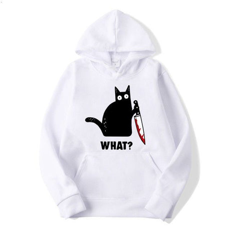 killer Cat Printed Pull Over Hoodie